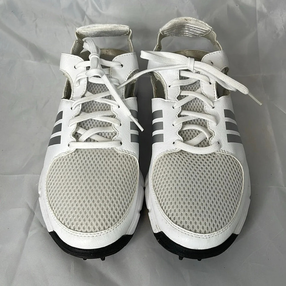 ADIDAS Men’s Golf Slingback Sneakers White 3 Stripe Traxion Adiwear Size 10 - Picture 4 of 13